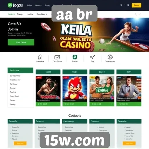 Análise da interface do site de jogos aa br